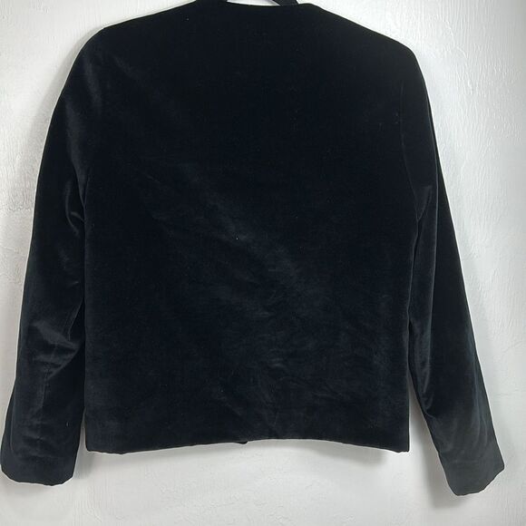 Maje Benny Velvet Button-Front Slim Fit Plush Jacket In Black Size S - Picture 3 of 11
